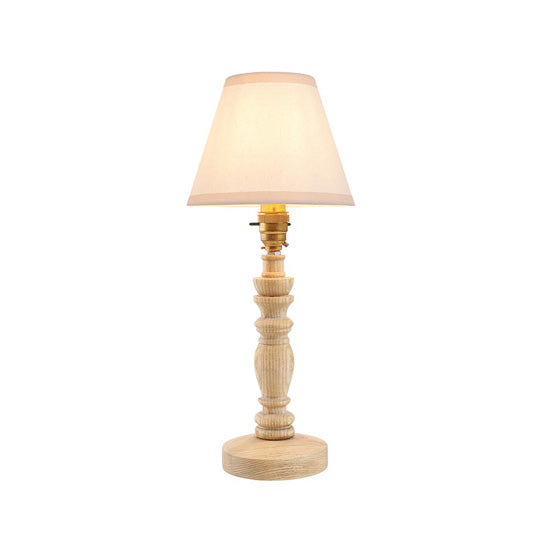 Bibury And Ivy 16cm Vintage White Fabric Shade Table Lamp In Natural Ash