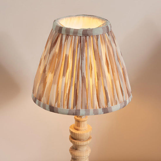 Bibury And Ikat 16cm Neutral Fabric Shade Table Lamp In Natural Ash