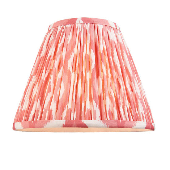 Bobble And Ikat 25cm Coral Pink Fabric Shade Table Lamp In Olive Green Bobble Ceramic Base