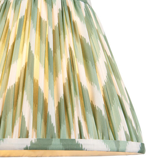 Bobble And Zigzag 25cm Cotswold Green Fabric Shade Table Lamp In Olive Green Bobble Ceramic Base