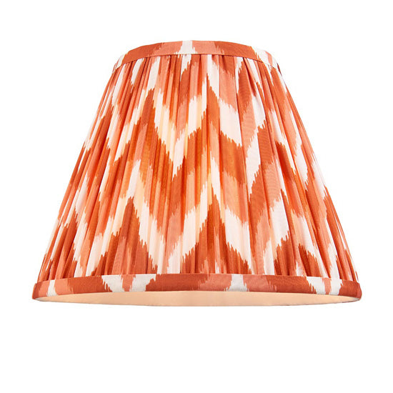 Bobble And Zigzag 25cm Apricot Orange Fabric Shade Table Lamp In Olive Green Bobble Ceramic Base