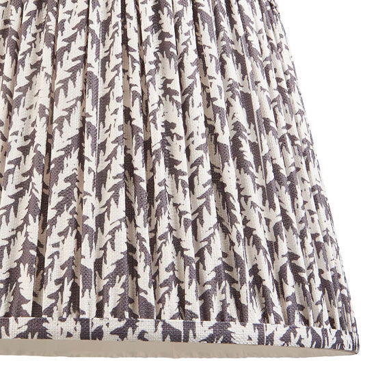 Bobble And Leaf 35cm Pearl Grey Fabric Shade Table Lamp In Gloss White Ceramic Base