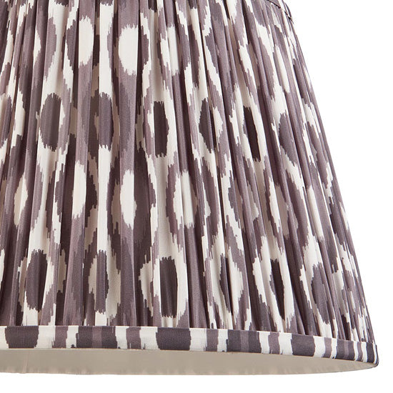 Bobble And Ikat 35cm Pearl Grey Fabric Shade Table Lamp In Gloss White Ceramic Base