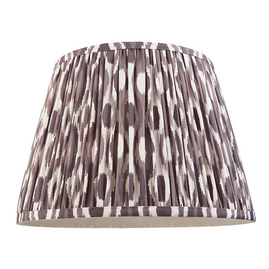 Bobble And Ikat 35cm Pearl Grey Fabric Shade Table Lamp In Gloss White Ceramic Base