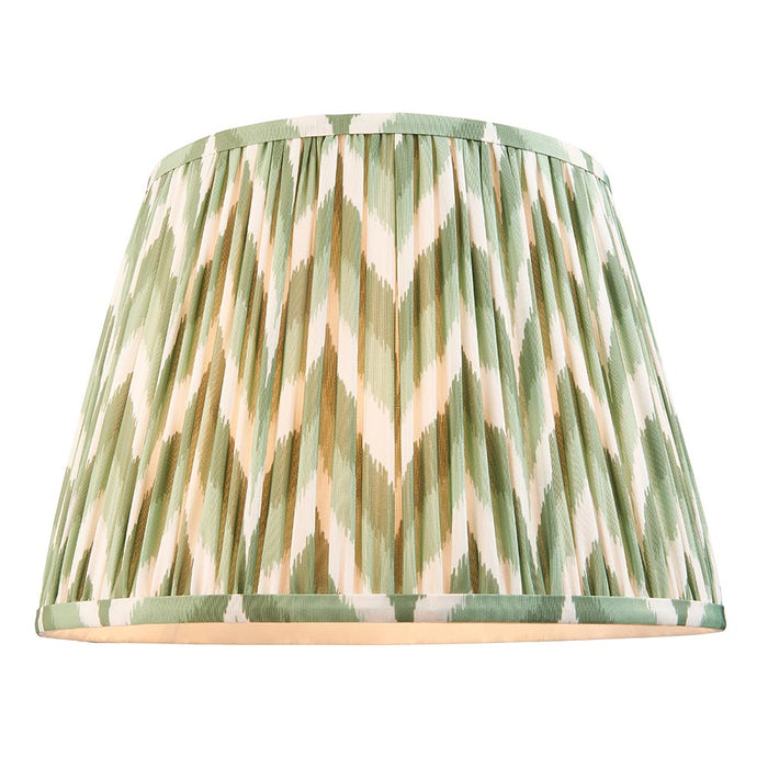 Borello And Zigzag 35cm Cotswold Green Shade Table Lamp With Ivory Crackle Ceramic Base