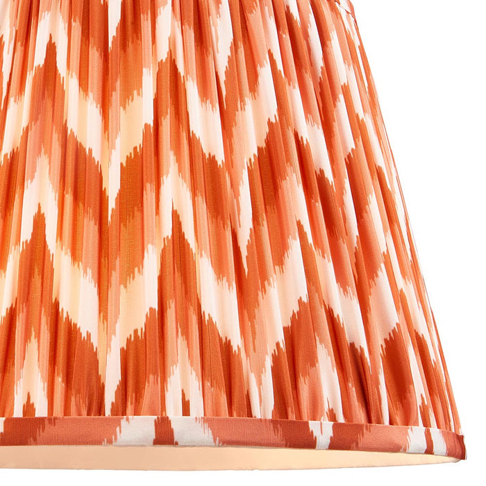 Borello And Zigzag 35cm Apricot Orange Shade Table Lamp With Ivory Crackle Ceramic Base