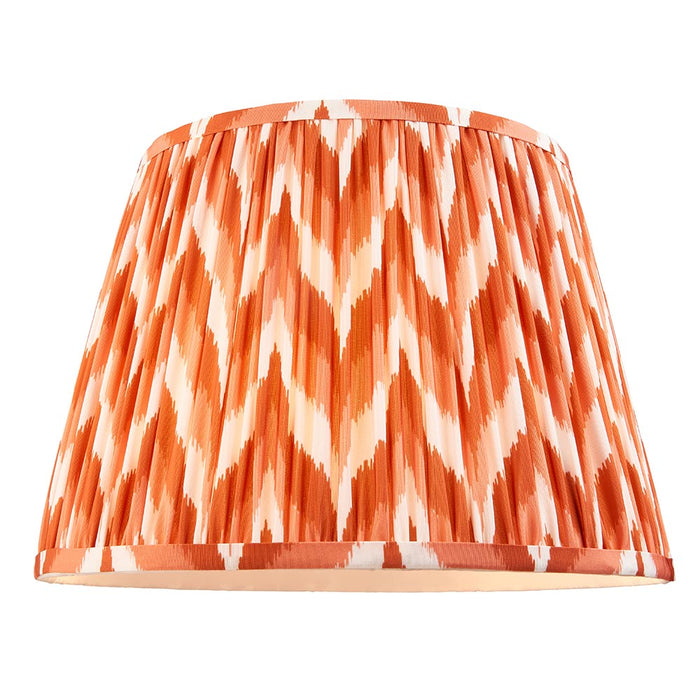 Borello And Zigzag 35cm Apricot Orange Shade Table Lamp With Ivory Crackle Ceramic Base