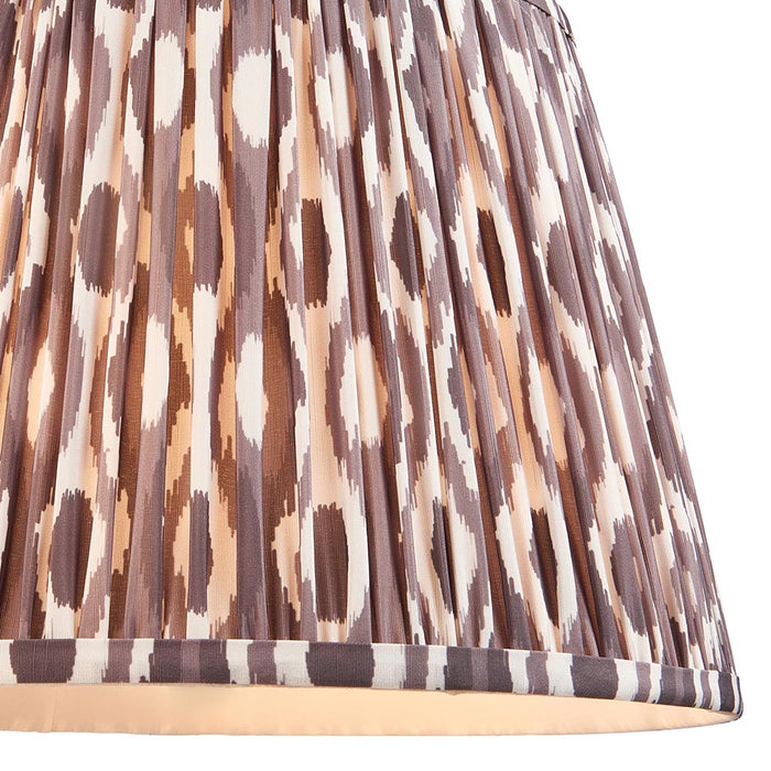 Borello And Ikat 35cm Pearl Grey Shade Table Lamp With Ivory Crackle Ceramic Base