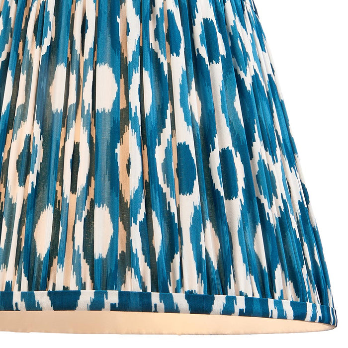 Borello And Ikat 35cm Marlin Blue Shade Table Lamp With Ivory Crackle Ceramic Base