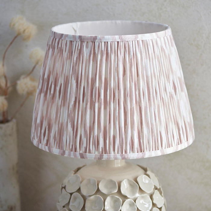 Borello And Ikat 35cm Neutral Shade Table Lamp With Ivory Crackle Ceramic Base