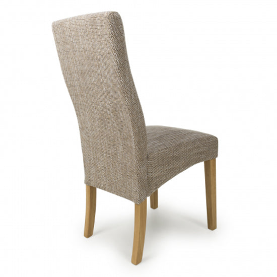 Bailey Oatmeal Tweed Fabric Dining Chairs In Pair