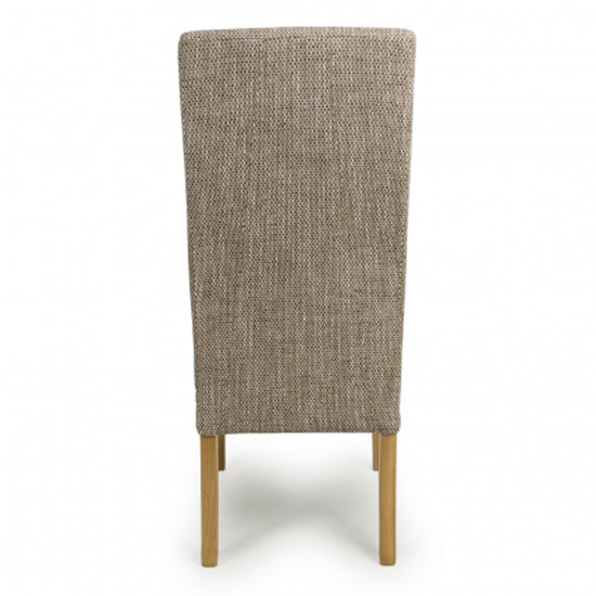 Bailey Oatmeal Tweed Fabric Dining Chairs In Pair