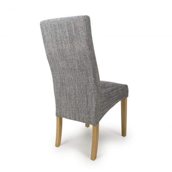 Bailey Grey Tweed Fabric Dining Chairs In Pair