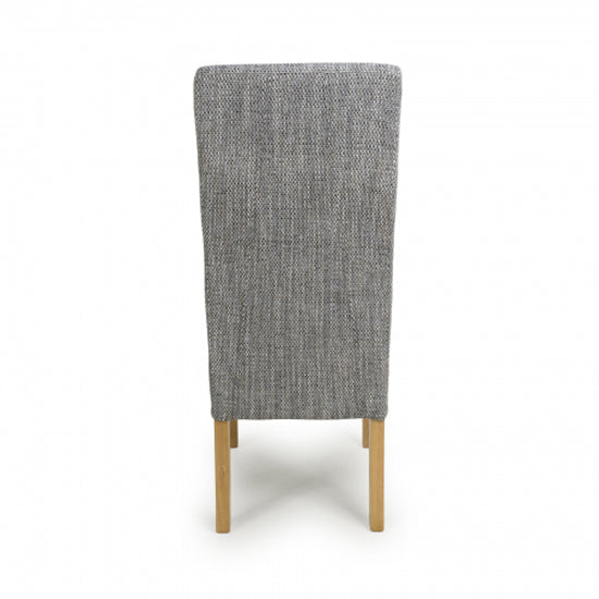 Bailey Grey Tweed Fabric Dining Chairs In Pair