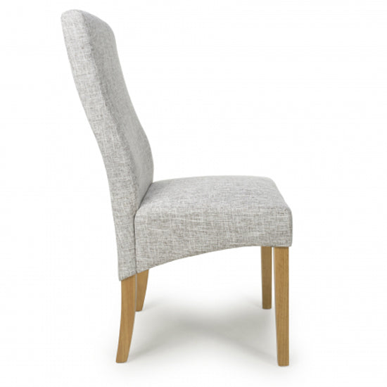 Bailey Grey Weave Fabric Dining Chairs In Pair