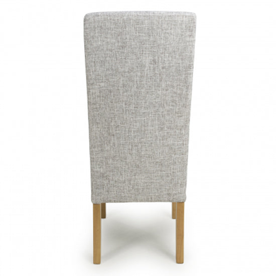 Bailey Grey Weave Fabric Dining Chairs In Pair