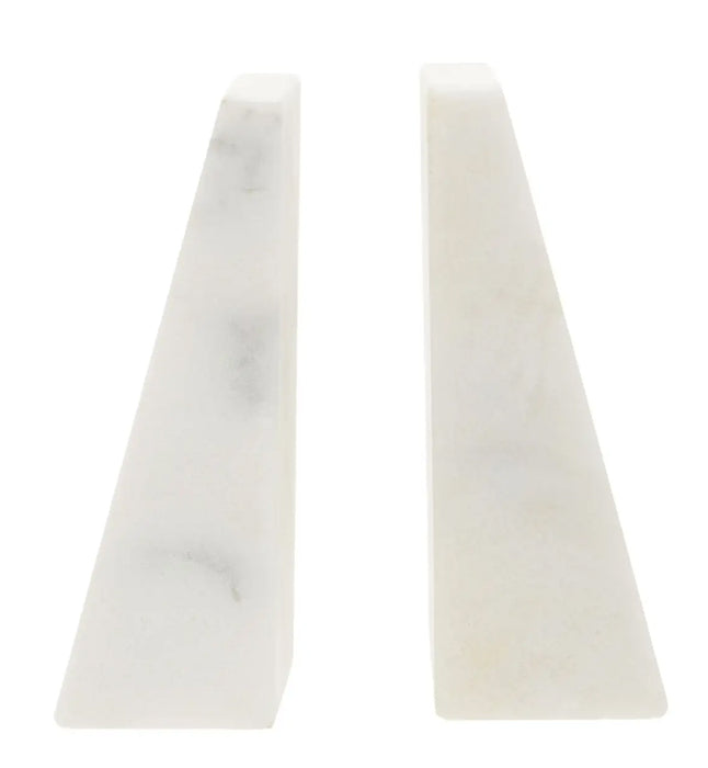 Koper Marble Set Of 2 Bookends In White