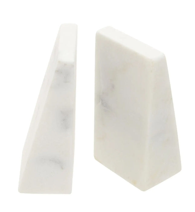 Koper Marble Set Of 2 Bookends In White