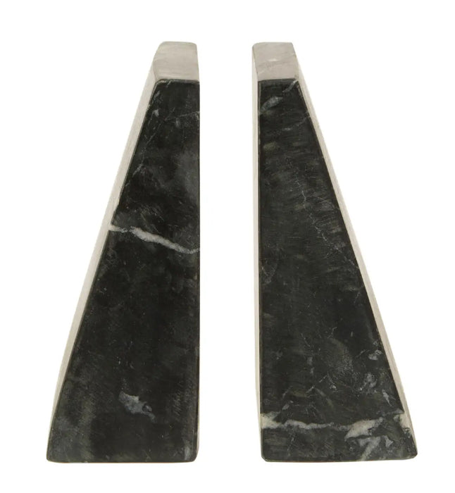 Koper Marble Set Of 2 Bookends In Black