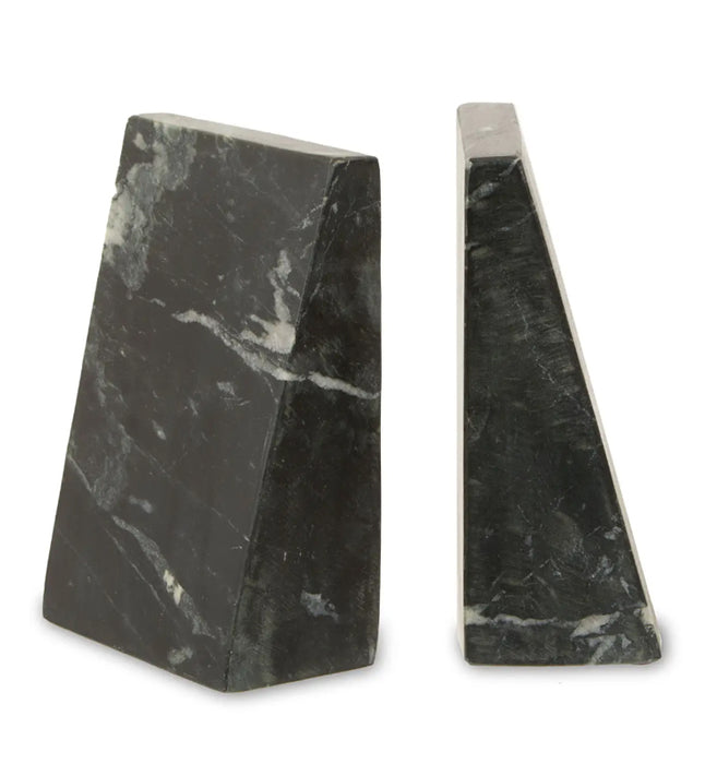 Koper Marble Set Of 2 Bookends In Black