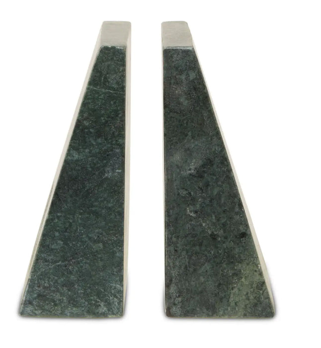 Koper Marble Set Of 2 Bookends In Green