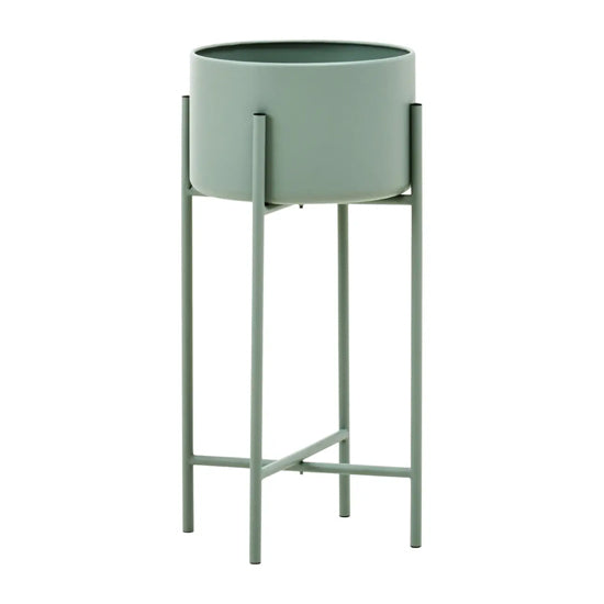 Trosa Large Metal Floor Standing Planter In Green