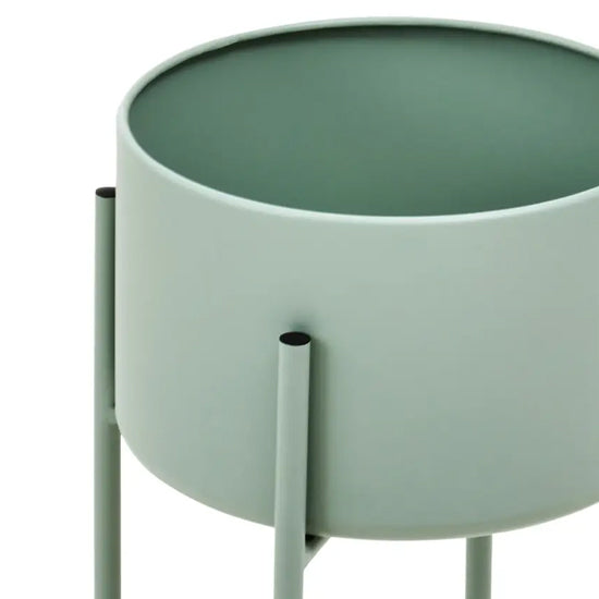 Trosa Large Metal Floor Standing Planter In Green