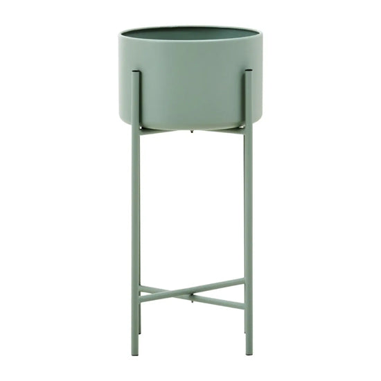 Trosa Large Metal Floor Standing Planter In Green