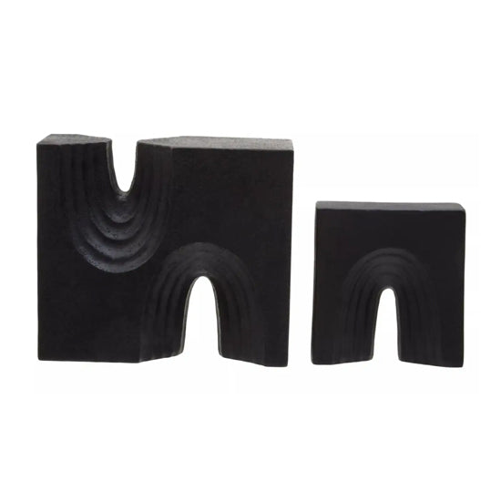 Broc Stonepowder And Polyresin Set Of 2 Sculptures In Black