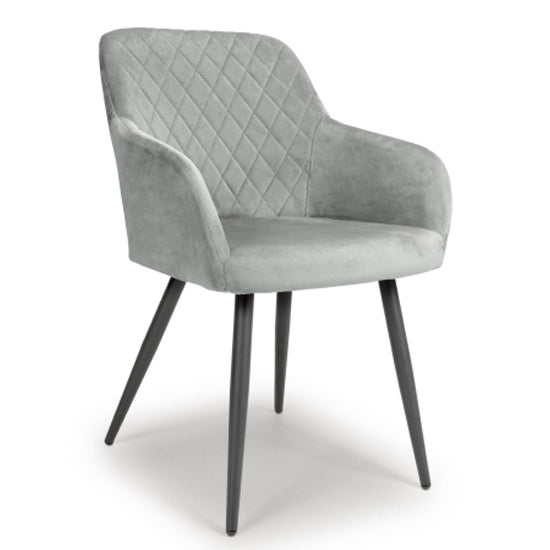 Marina Grey Brushed Velvet Dining Chairs In Pair