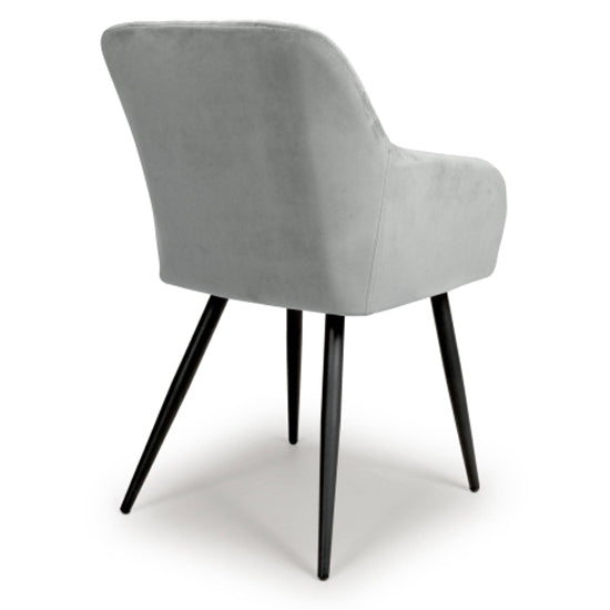 Marina Grey Brushed Velvet Dining Chairs In Pair