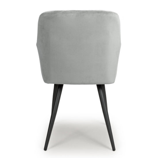 Marina Grey Brushed Velvet Dining Chairs In Pair