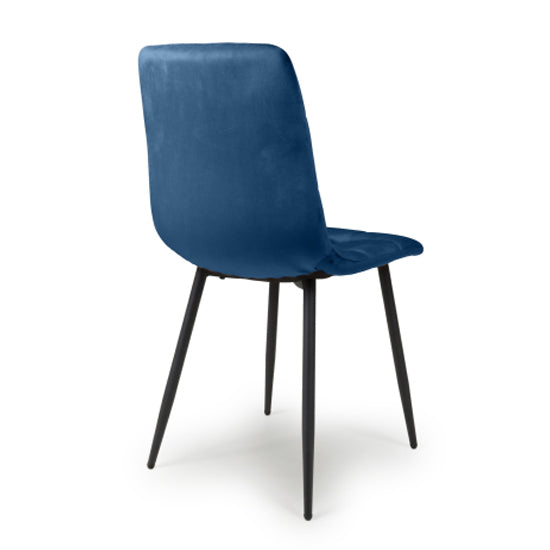 Madison Blue Brushed Velvet Dining Chairs In Pair