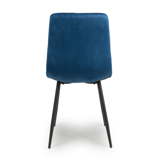 Madison Blue Brushed Velvet Dining Chairs In Pair