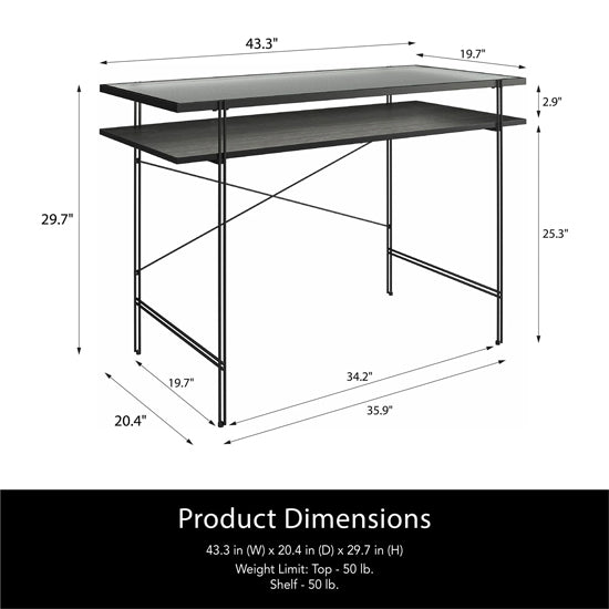 Wainwright Wooden Laptop Desk In Black Oak