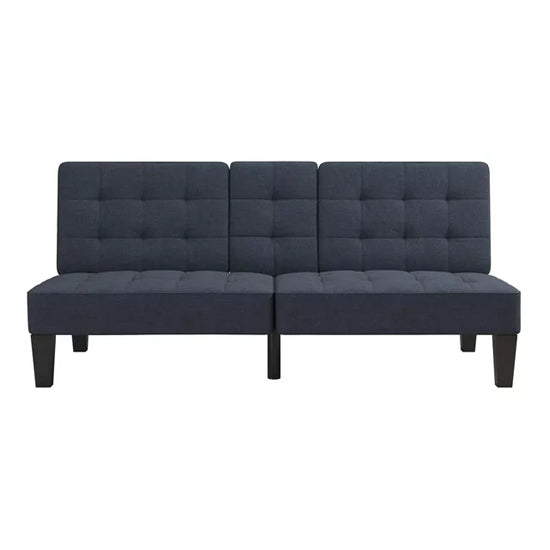 Adalynn Convertible Futon Linen Fabric Sofa Bed In Blue