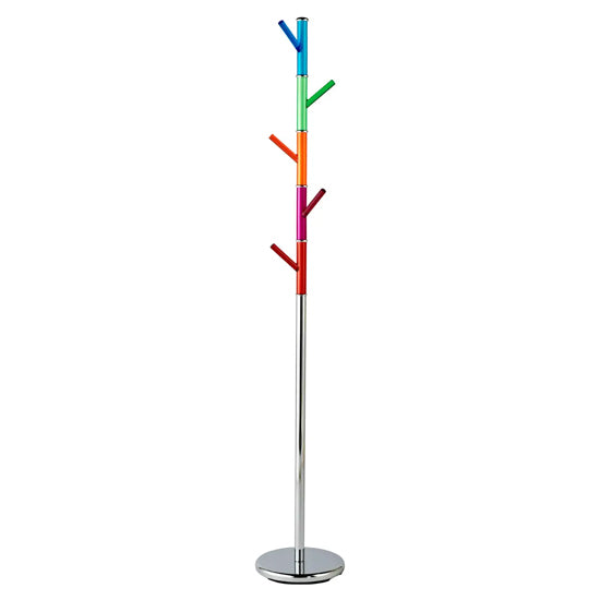 Camden Multicoloured Acrylic Hooks Coat Stand In Chrome