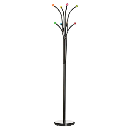 Camden Multicoloured Plastic Balls Hooks Coat Stand In Black