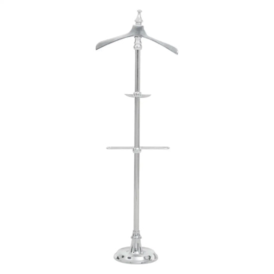 Galway Aluminium Floorstanding Clothes Valet Stand In Polished Aluminium