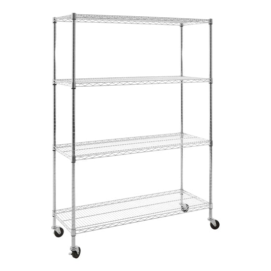 Frankfurt Carbon Steel 4 Tier Kitchen Shelving Unit In Chrome