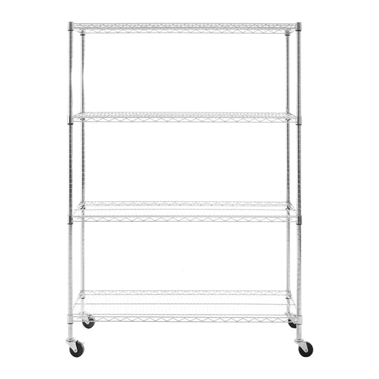 Frankfurt Carbon Steel 4 Tier Kitchen Shelving Unit In Chrome