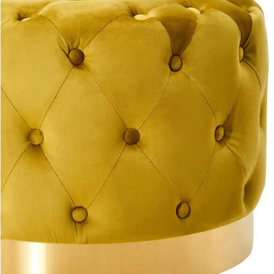 Loretta Velvet Stool In Pistachio With Matte Gold Finish Base