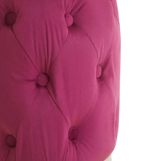 Loretta Velvet Button Tufted Stool In Wine