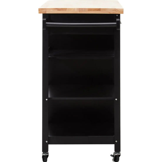 Frankfurt Wooden Kitchen Trolley With 1 Door And 1 Drawer In Black