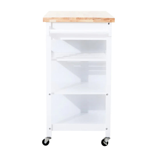 Frankfurt Wooden Kitchen Trolley With 1 Door And 1 Drawer In White