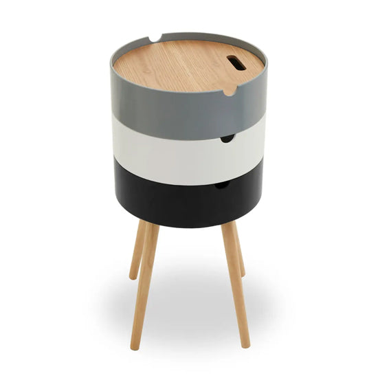 Viborg Round 3 Tier Storage Side Table In Multi-Colour