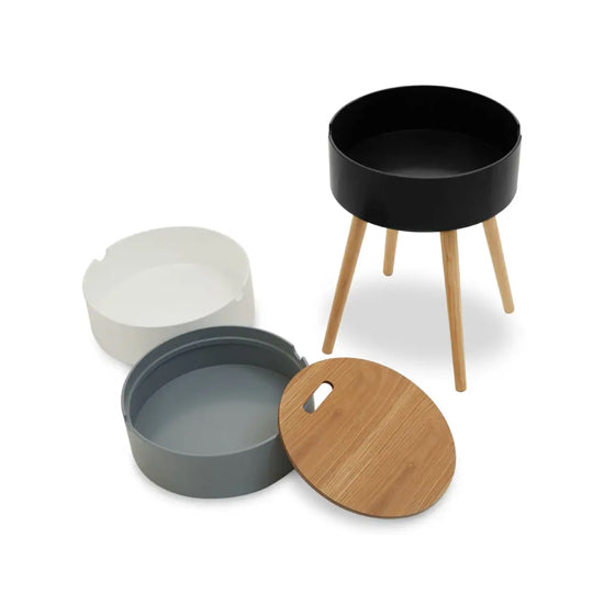 Viborg Round 3 Tier Storage Side Table In Multi-Colour