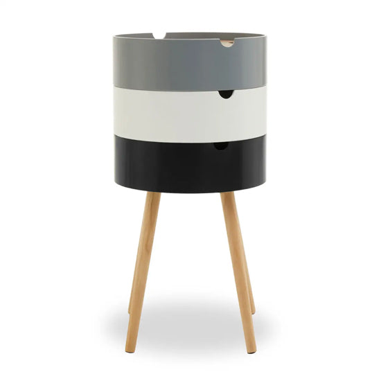 Viborg Round 3 Tier Storage Side Table In Multi-Colour