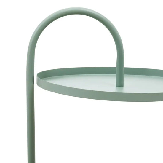 Trosa Round Metal Hanging Top Side Table In Green