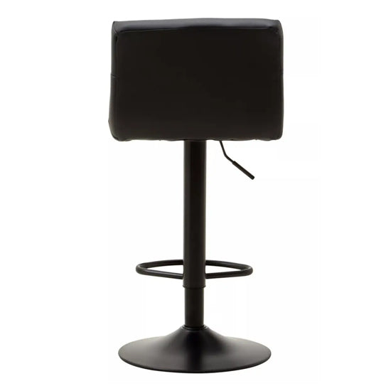 Baina Black Faux Leather Effect Bar Stools In Pair